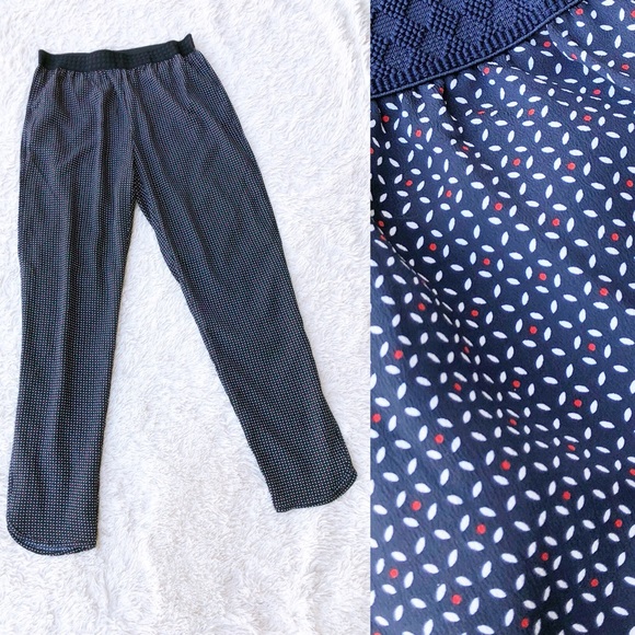 H&M Pants - H&M Navy & Red Cropped Printed Joggers
